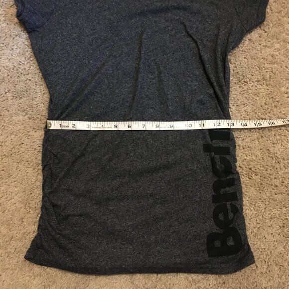 Bench Grey Heathered Ruched Side 100% Cotton Workout Tee - Picture 9 of 16